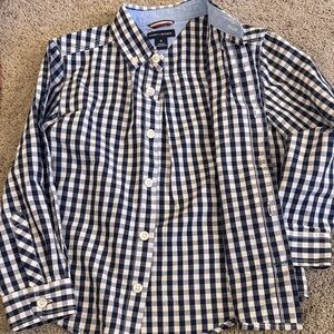 Tommy Hilfiger Navy and White Gingham Button-Down Shirt